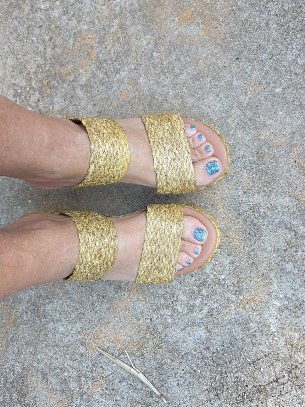 Matisse Beach Woven Straw Platform Slide Sandals - Natural Tan
